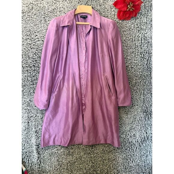 Ann Taylor Women's Lavender Overcoat Size 12 Long Sleeve Casual with flaw - Picture 5 of 7